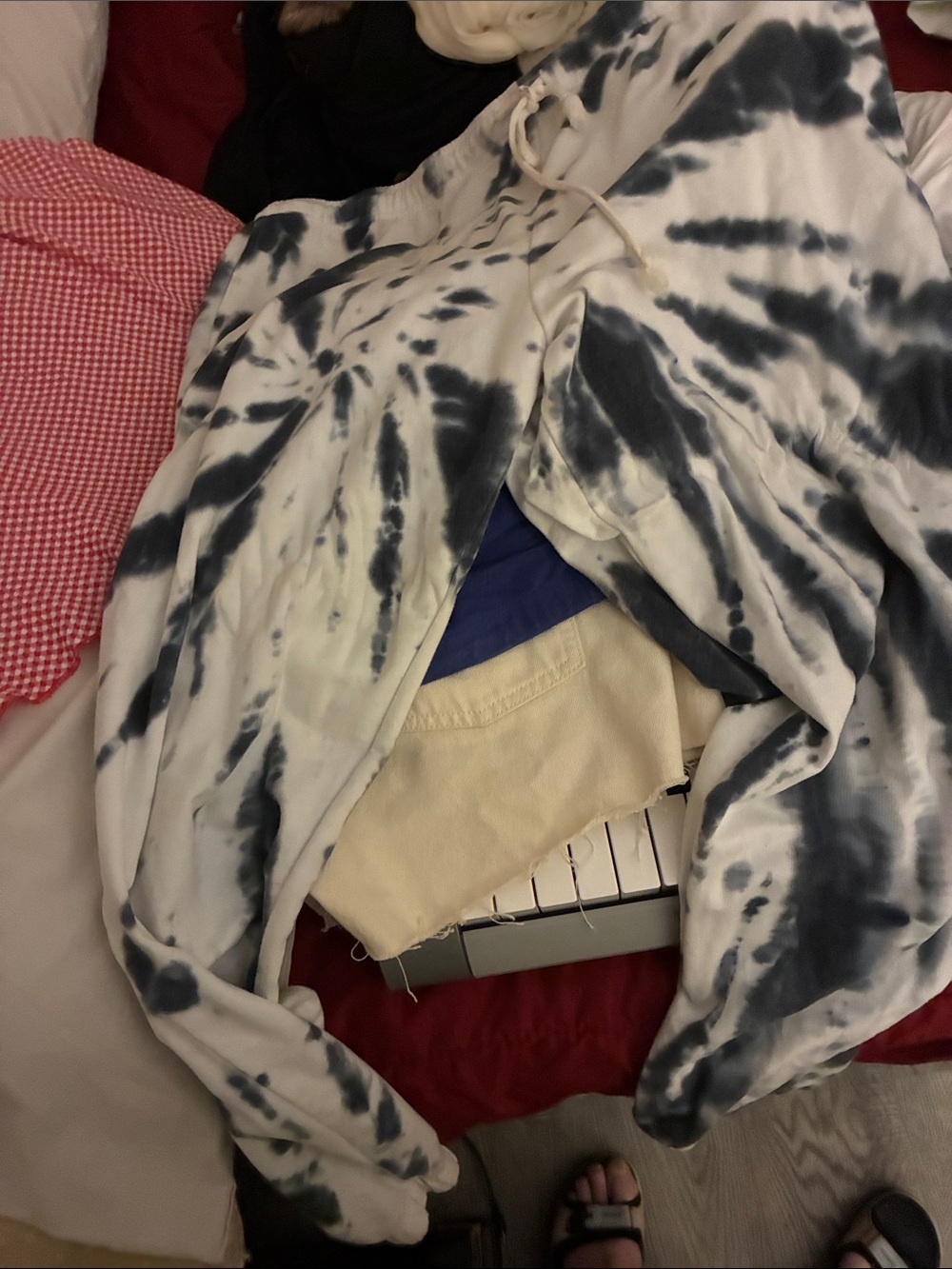 Tie-Dye  Activ 8 White & Navy | XXL sweat pants